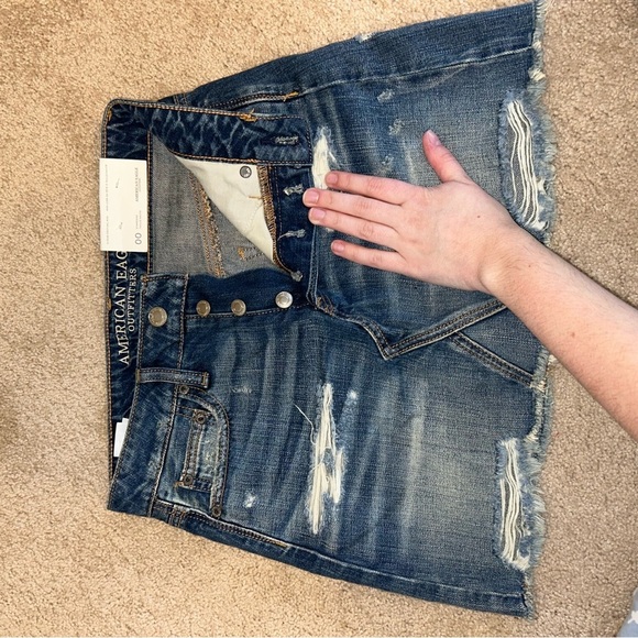 NWT American Eagle Hi Rise Festival Mini Denim Skirt - Picture 6 of 6